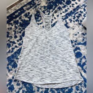 White and grey lululemon tank top
